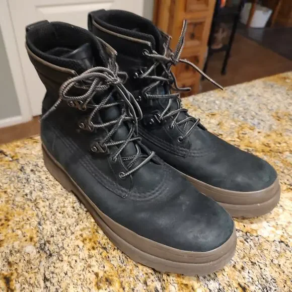 Sorel Caribou Street Waterproof Boots Black Brown Leather Lace Up Men's Sz 12